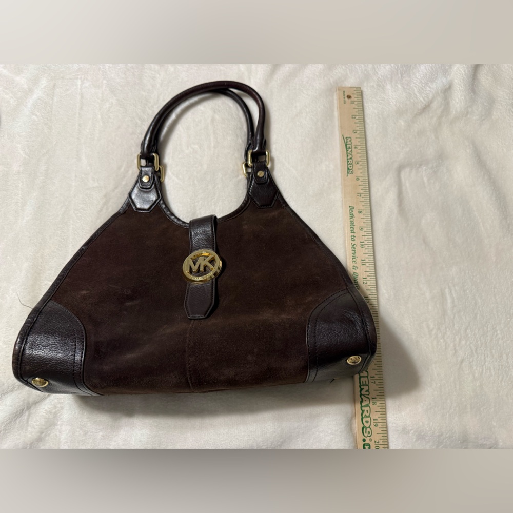Michael Kors Hudson Suede  Brown Large Tote - Picture 5 of 6